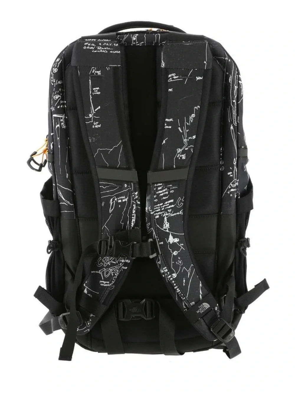 The North Face Borealis Black Backpack with Yellow Bungee in Anthracite Grey